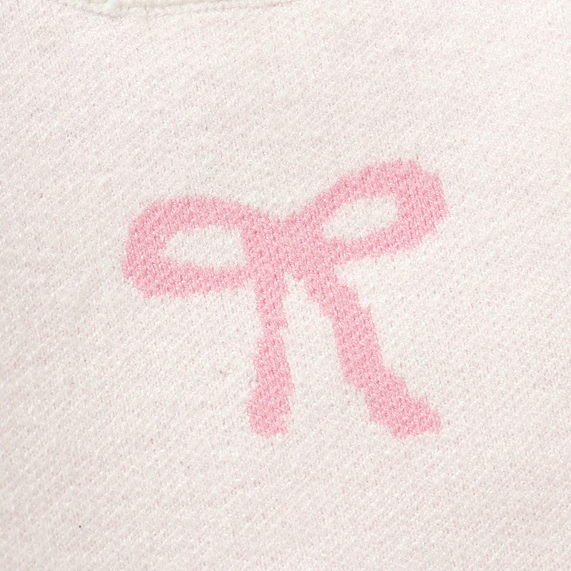 Pelele blanco para niña, monos tejidos a la moda de manga larga para recién nacido, monos con patrón de lazo, trajes de una pieza, ropa para niños - imagen 4