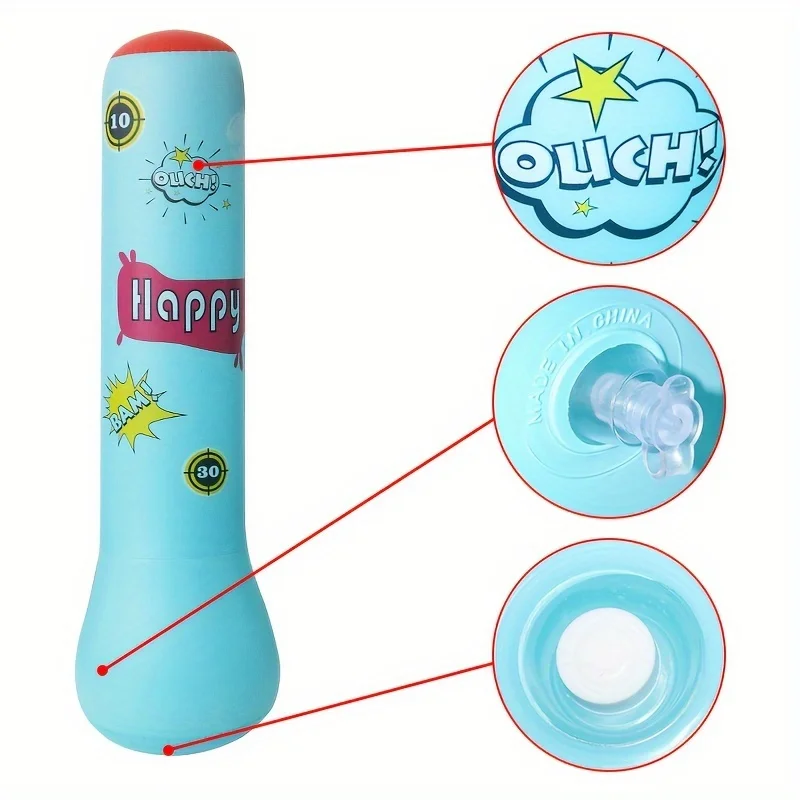 Saco de boxeo inflable Bopper para niños con acción de rebote, juguetes inflables, bolsa Bop para niños, regalos con guantes opcionales - imagen 3