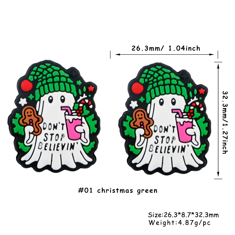 Cuentas focales de silicona para llavero, pulsera, accesorio para bolígrafo, productos hechos a mano, 5/10 piezas, nuevo estilo navideño - imagen 3