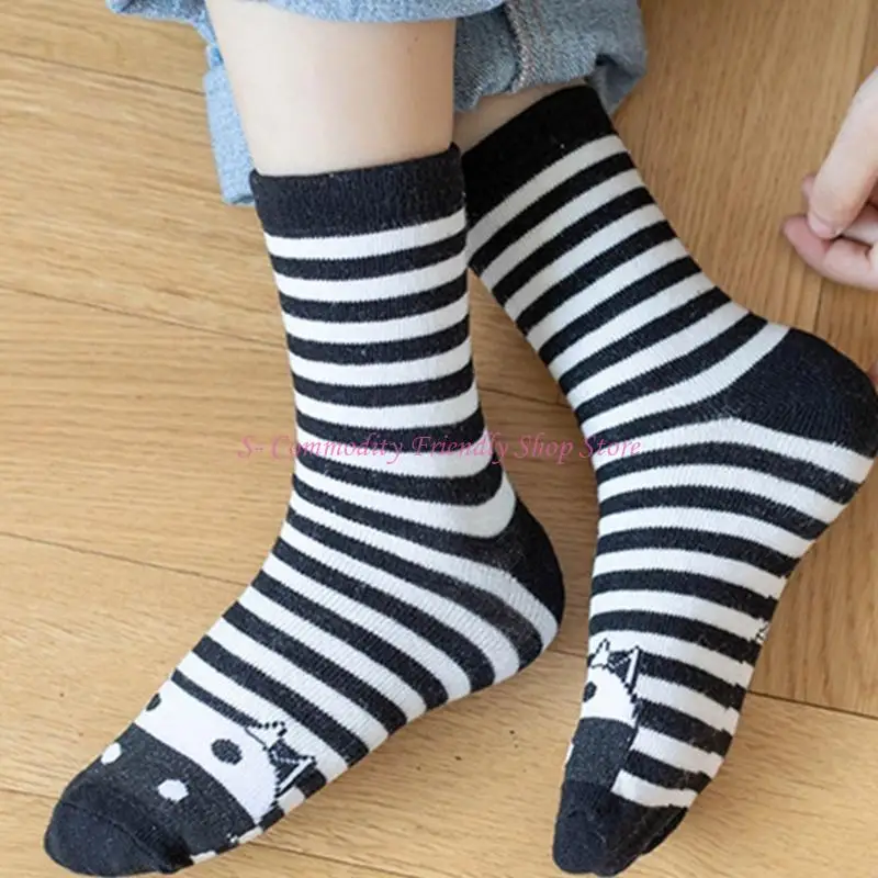 85AE 5 pares calcetines para niños calcetines algodón calcetines con patrón dibujos animados para niños 1 a 12 años - imagen 3