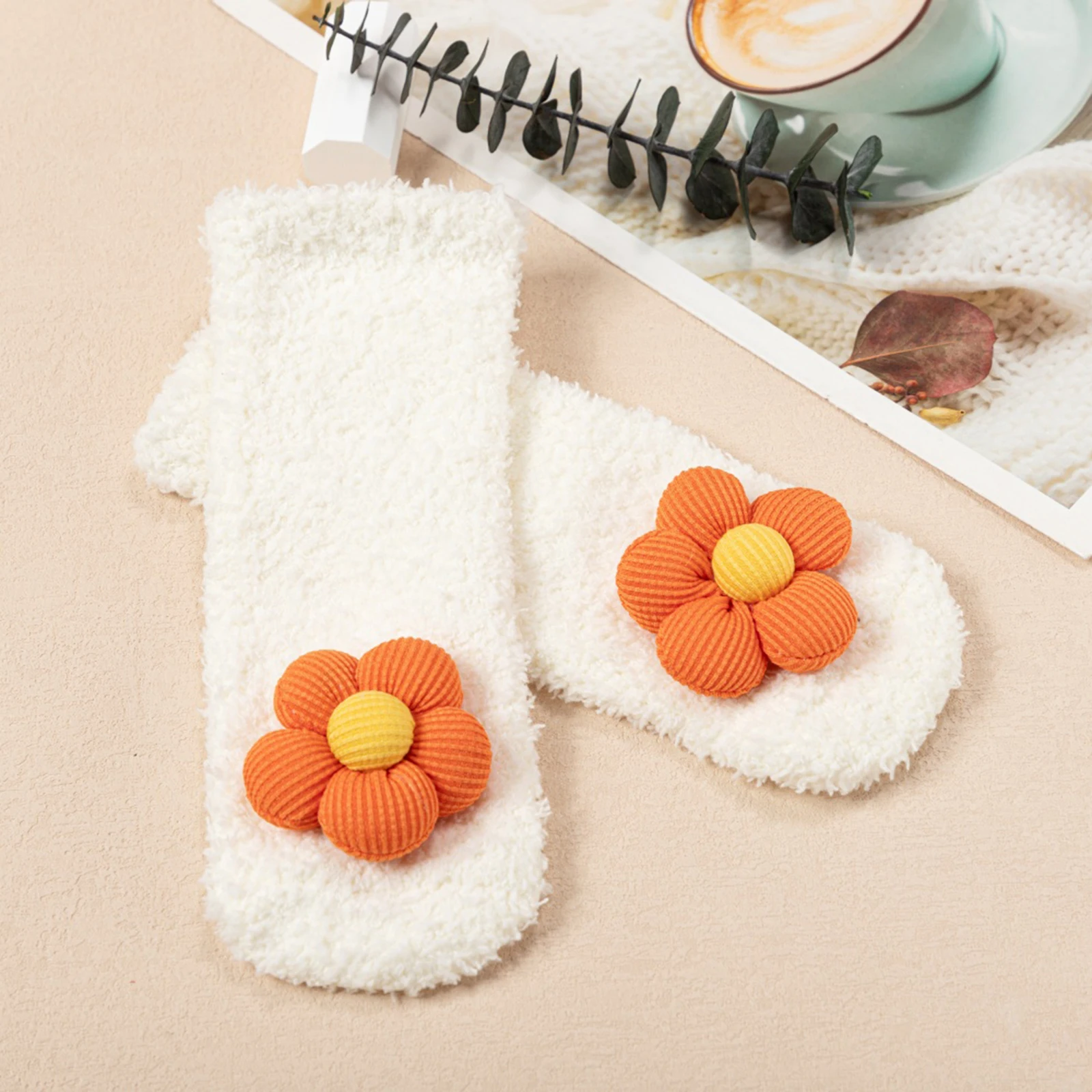 Calcetines antideslizantes con estampado floral para bebés y niñas - imagen 5