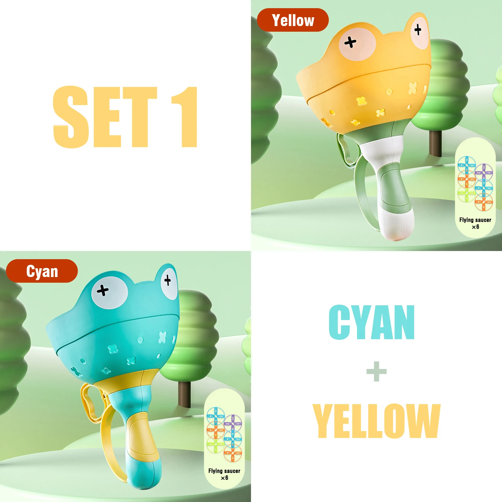 cyan and yellow