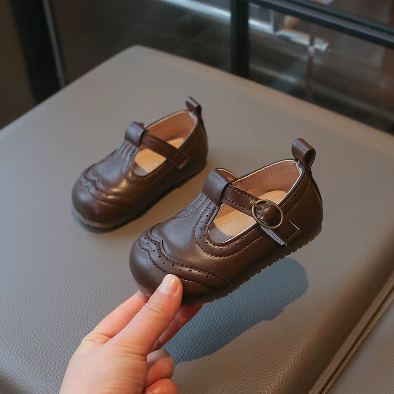 Zapatos de cuero princesa para niñas – Suela blanda antideslizante - imagen 5