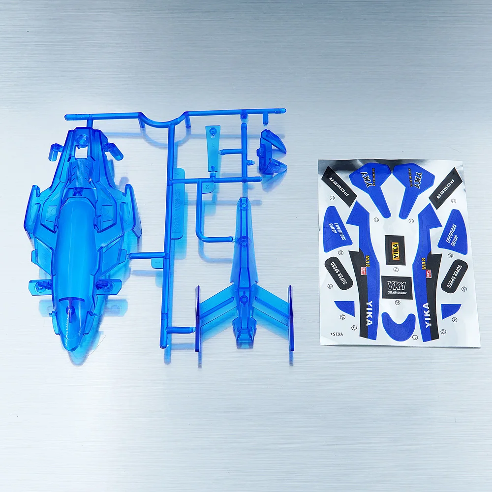 Jiepin MINI 4WD coche azul transparente MA chasis Sprint Meteor Shell con pegatinas