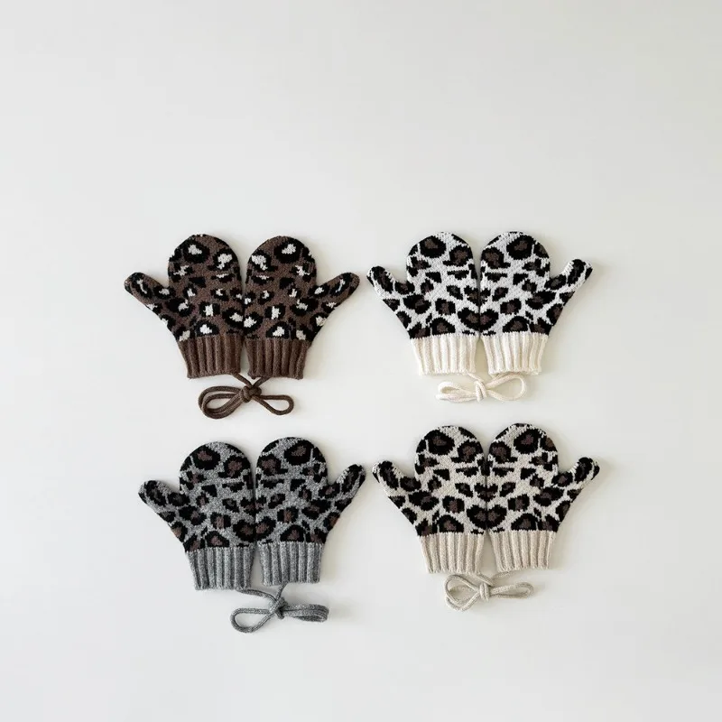 Guantes de invierno para bebé – Estampado leopardo antiviento - imagen 2