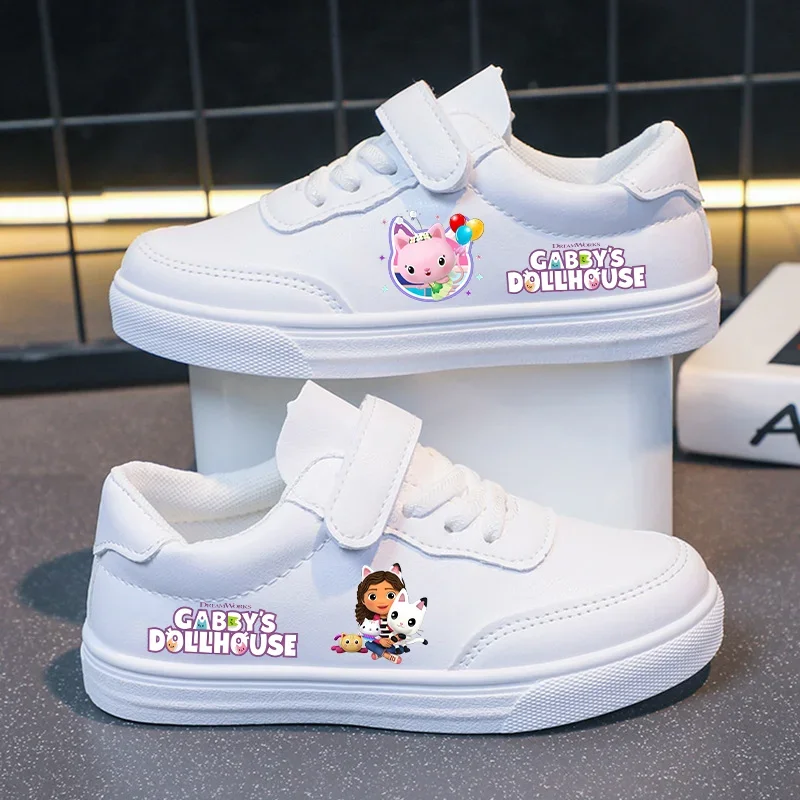 Gabby Dollhouses Basket Shoes Cute Cat Tennis Shoes Couple White Cartoon Anime Girl Casual Sneakers Sport Shoes Size 25-35 Gift - imagen 2