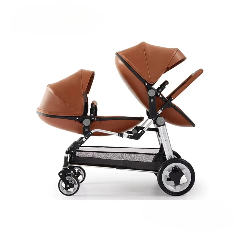 Cochecito de bebé plegable 2 en 1, cochecito de bebé para gemelos Separable, características portátiles, ruedas EVA en venta - imagen 3