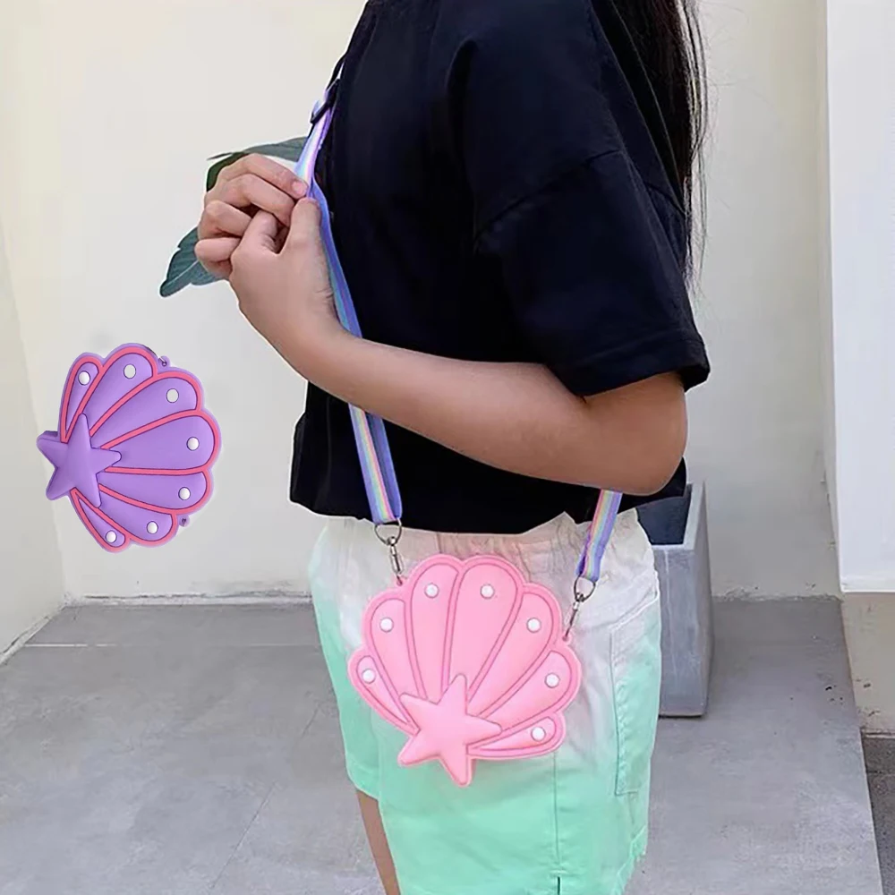 Bolso concha sensorial de silicona – Monedero reversible infantil - imagen 3