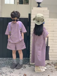Milangel Conjunto Verano Rayas para Niños - Camiseta y Pantalón Corto