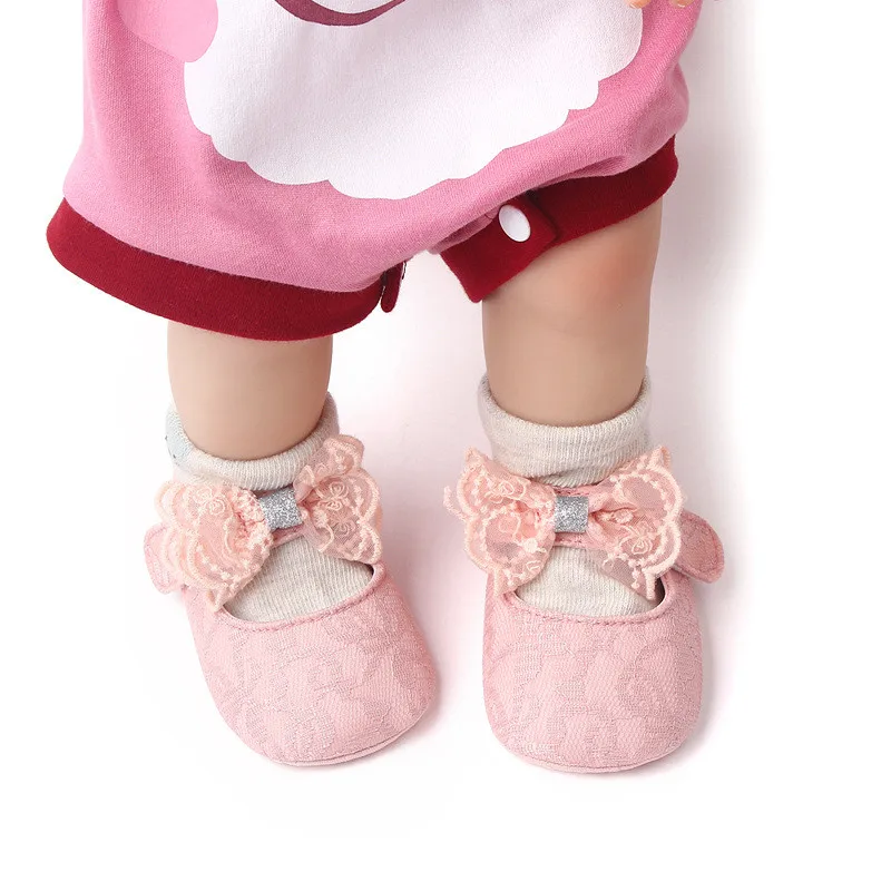 Zapatos antideslizantes de encaje para bebé, zapatos de cuna con lazo para recién nacido, primavera y otoño - imagen 2