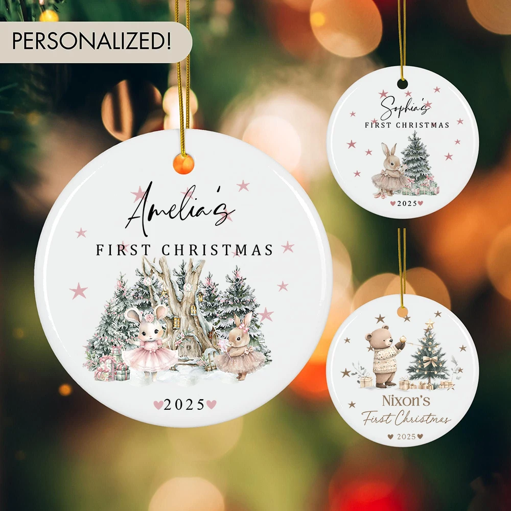 Adorno navideño personalizado para niña – Recuerdo de bebé - imagen 2