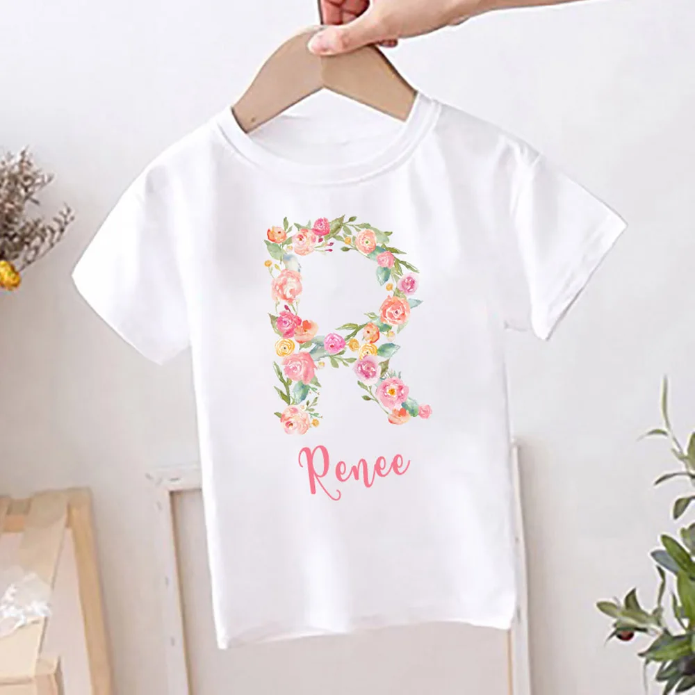Camiseta personalizada para niño con estampado de flores y letras - imagen 5