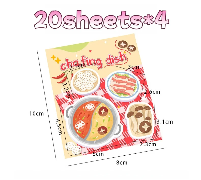 Notas adhesivas infantiles con diseños de sushi y postres – Aesthetic