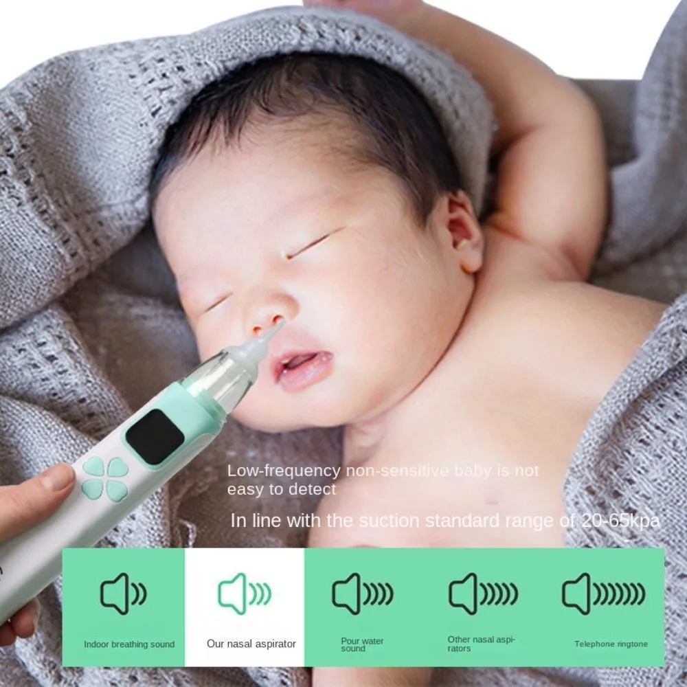 Aspirador Nasal eléctrico para bebé, inhalador Nasal de seguridad silencioso para bebé, obstrucción Nasal, rinitis, limpiador de nariz con carga USB para el hogar - imagen 4