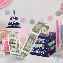 Caja regalo de cumpleaños infantil con tarjeta pastel y sorpresa