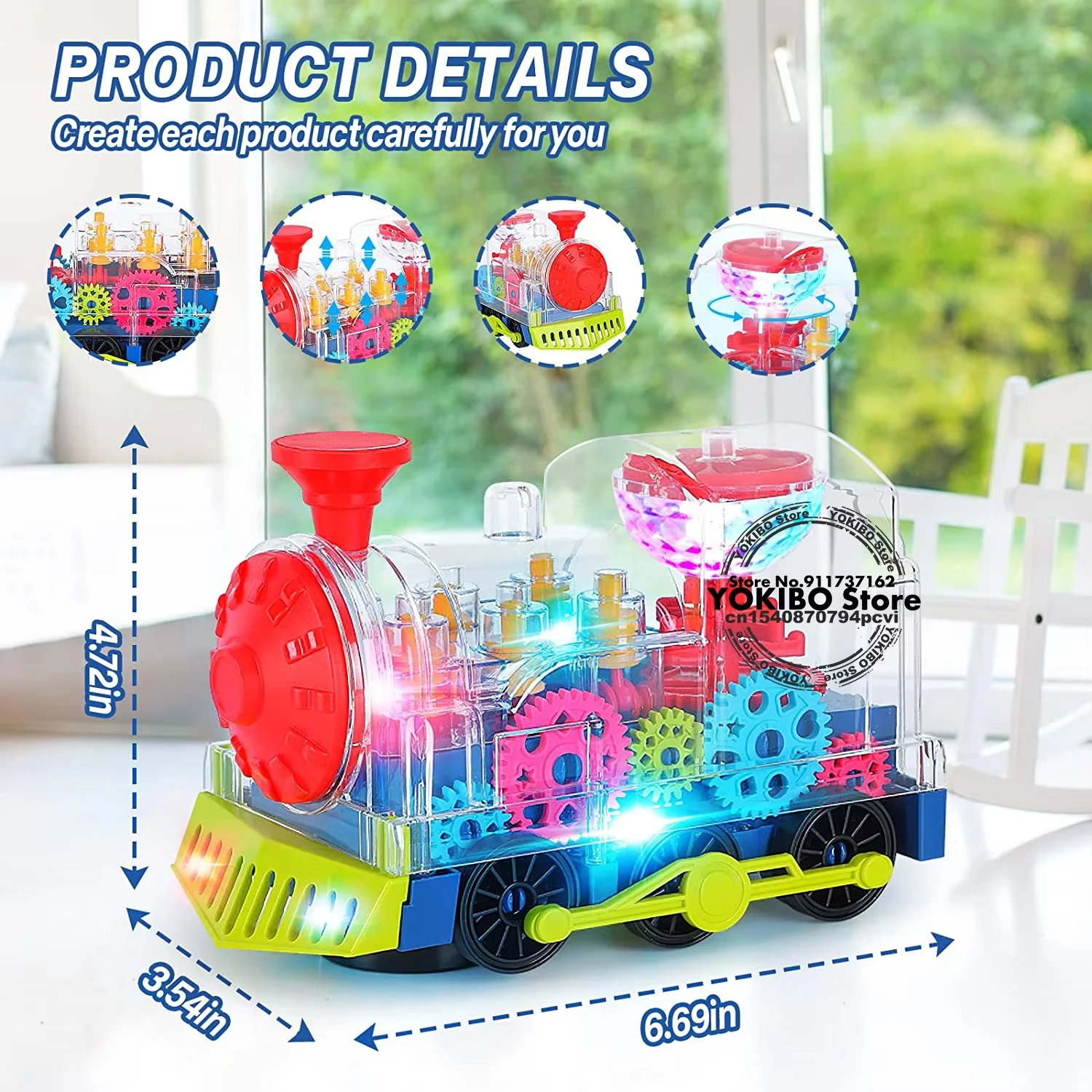Tren eléctrico de juguete para bebés con luces y sonidos - imagen 5