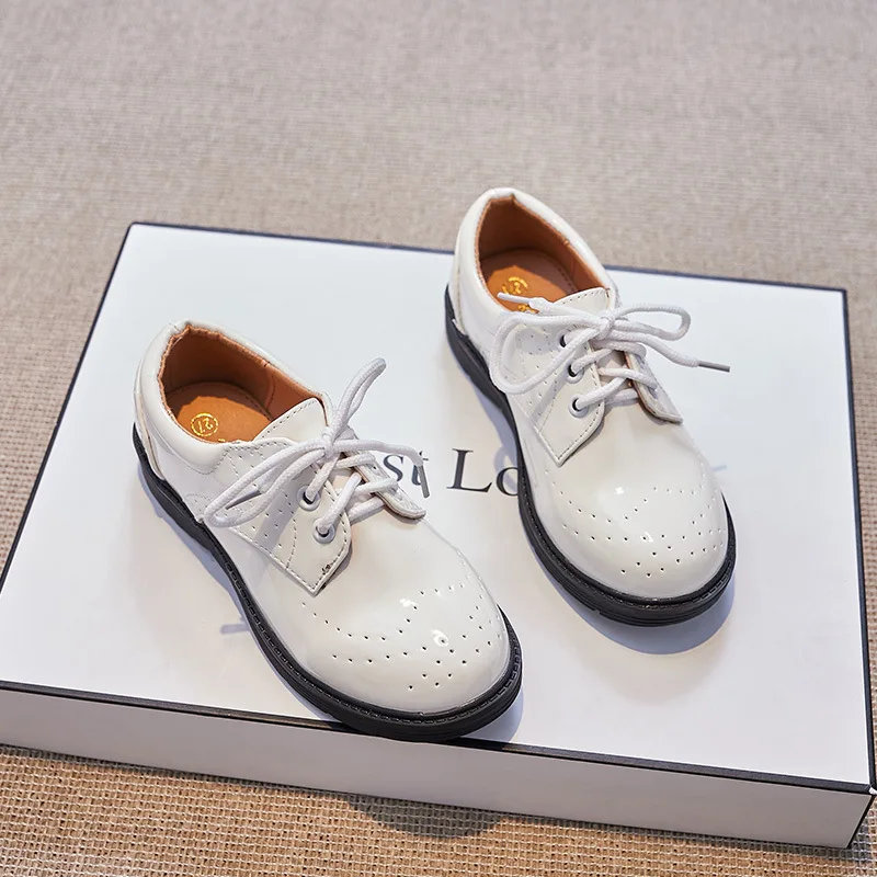 Zapatos de cuero para niños de vestir planos estilo británico - imagen 2