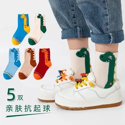 Calcetines dinosaurio algodón transpirable para niños