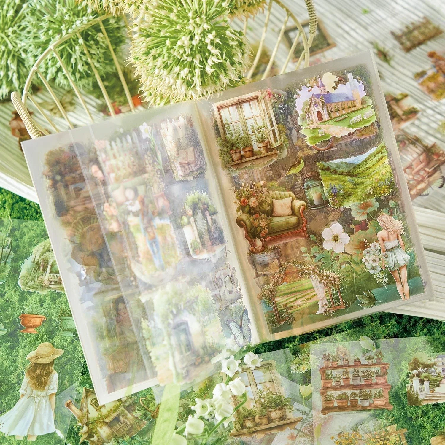 Lindo libro de pegatinas de mascotas de moda para niñas, diario de viaje, álbum de recortes, decoración artesanal, pegatinas estéticas bonitas para álbum de recortes planificador - imagen 4