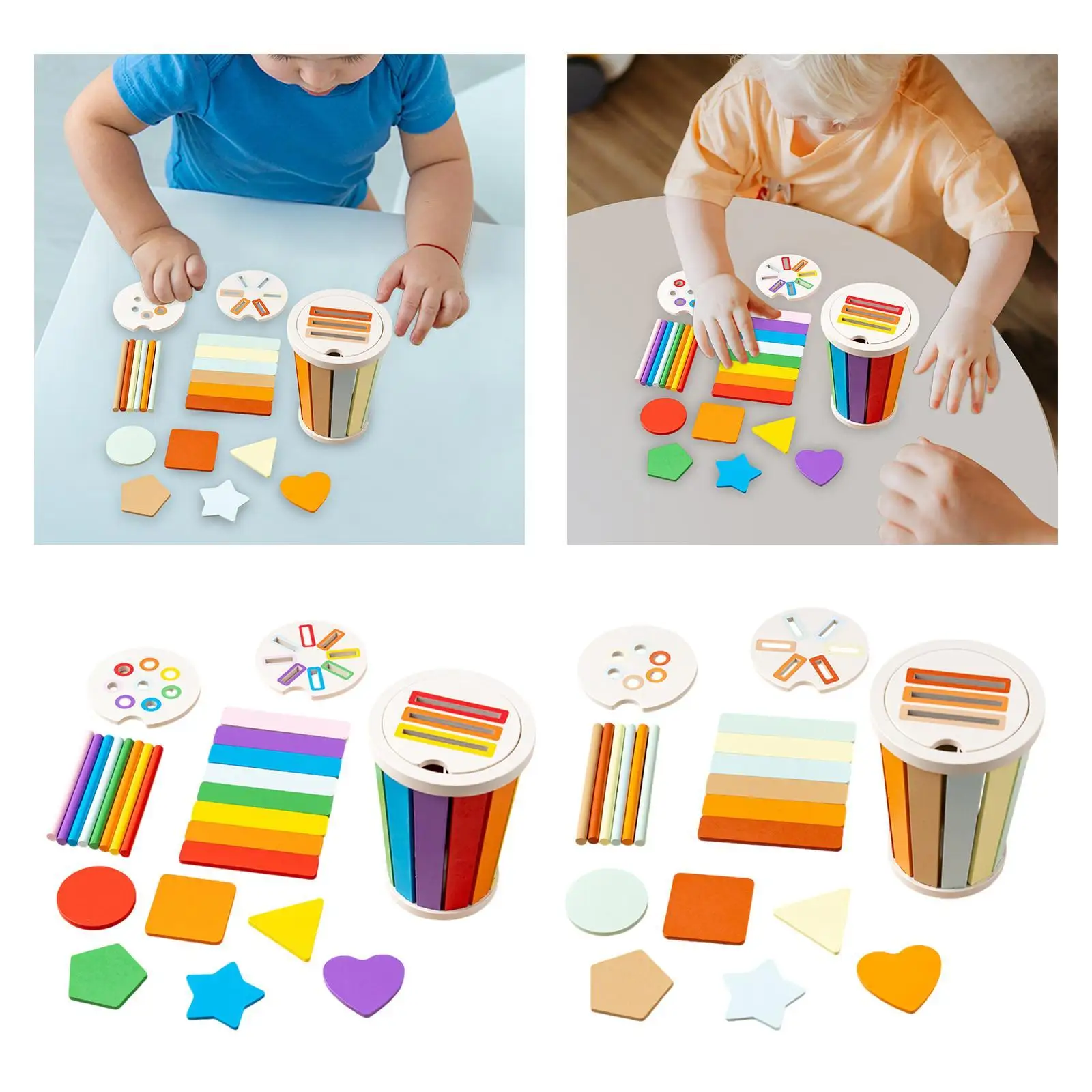 Rainbow Building Blocks Set Nesting Puzzle for Kids Children Birthday Gift