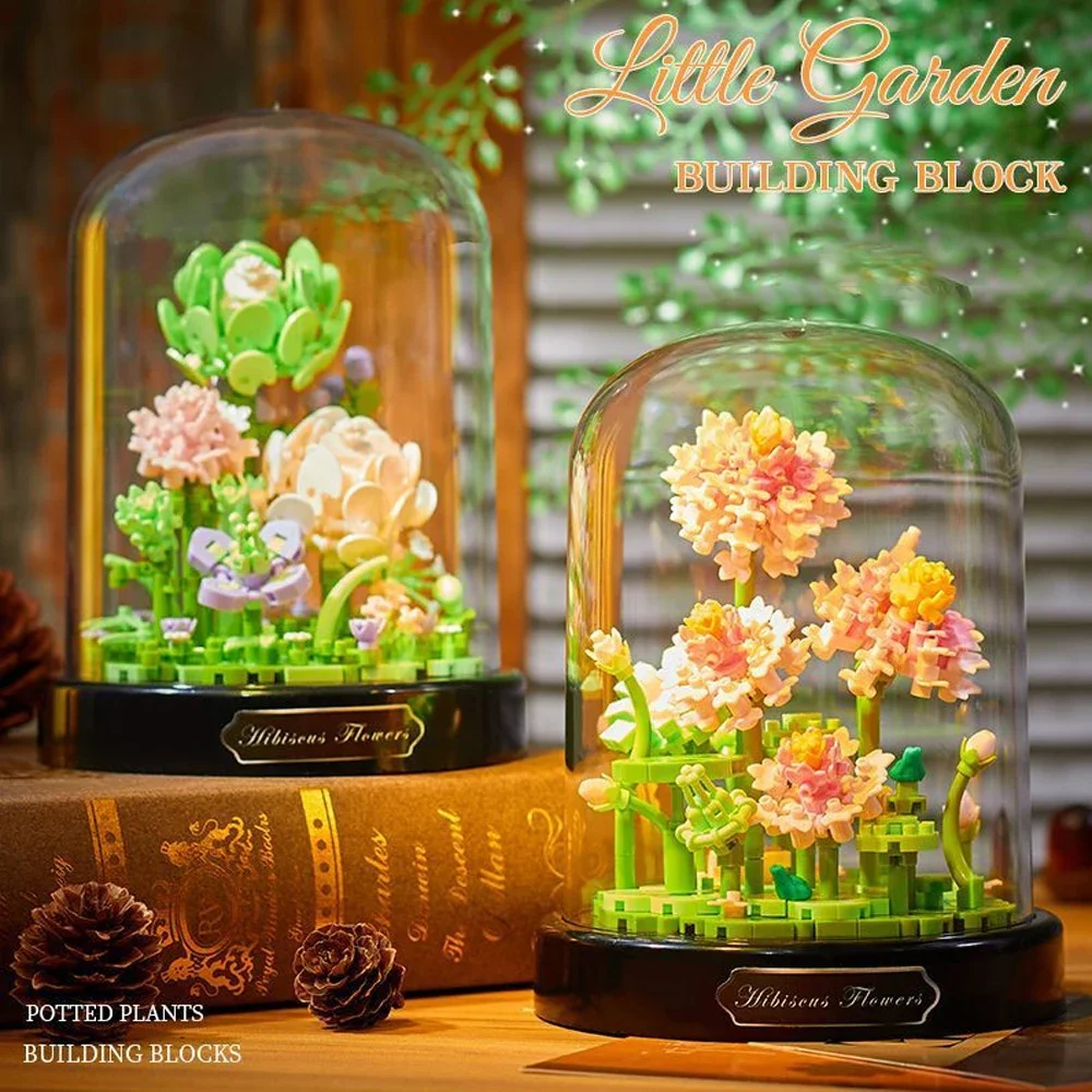 Eternal Bouquet Building Blocks Flower Model DIY Creative Plant Decoration Assemble Bricks Educational Toys for Kids Adult Gifts