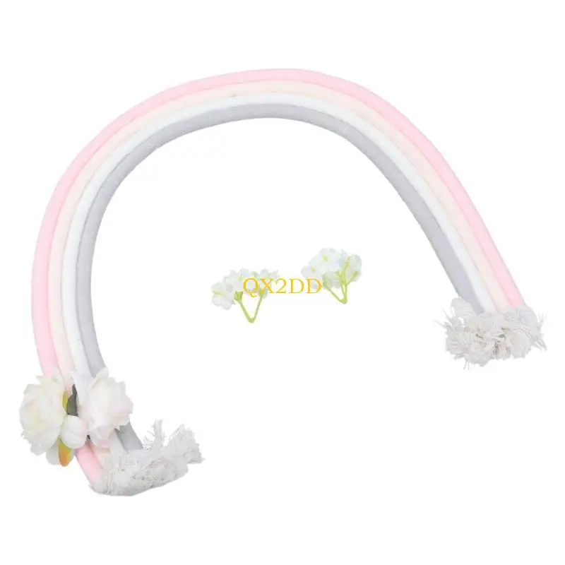 QX2D Accesorios para fotos de recién nacido arcoíris hecho a mano - imagen 5