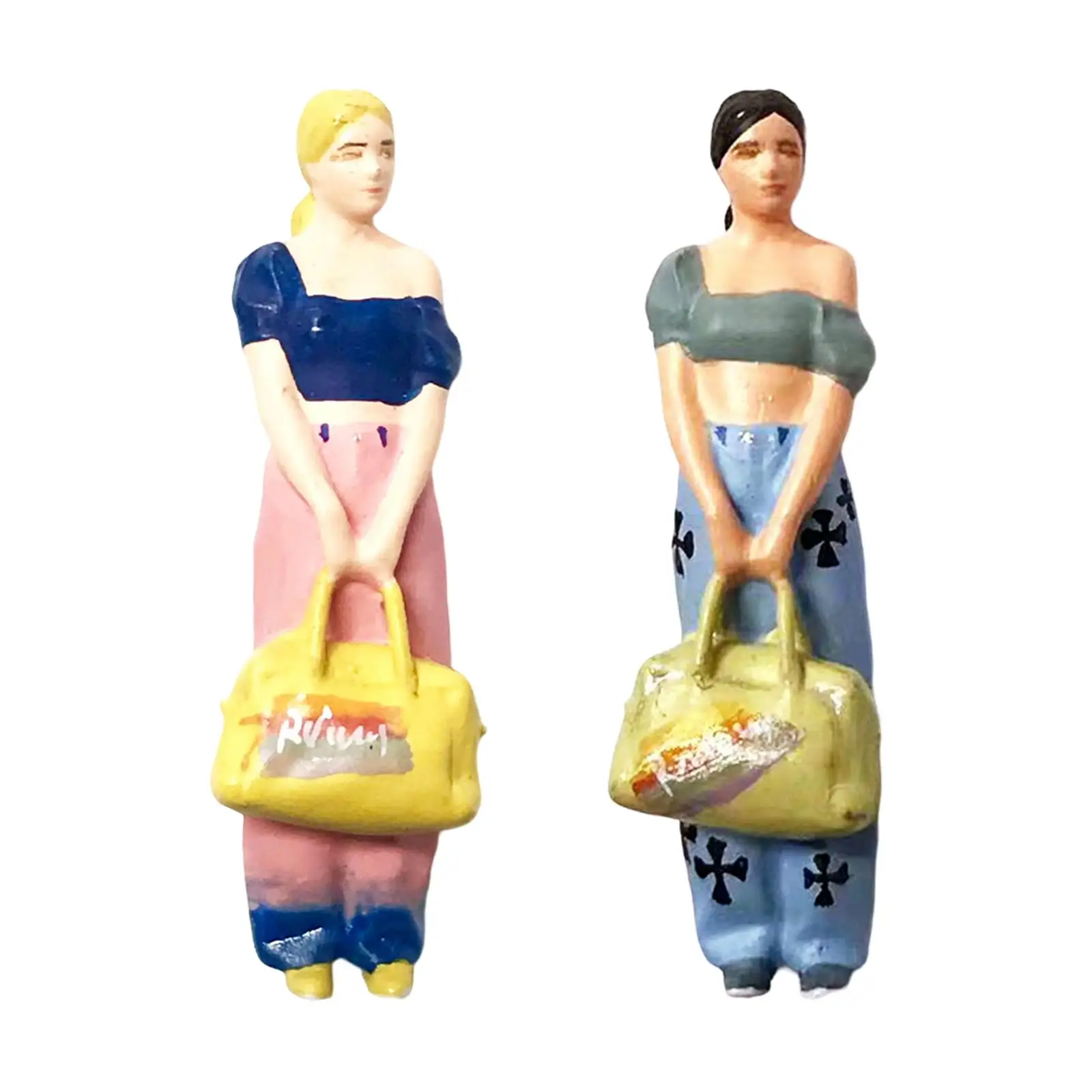 1/64 Scale Miniature Figure Tiny People Model, Compact Portable, Hand Painted Craft for Living Room, DIY Shelf