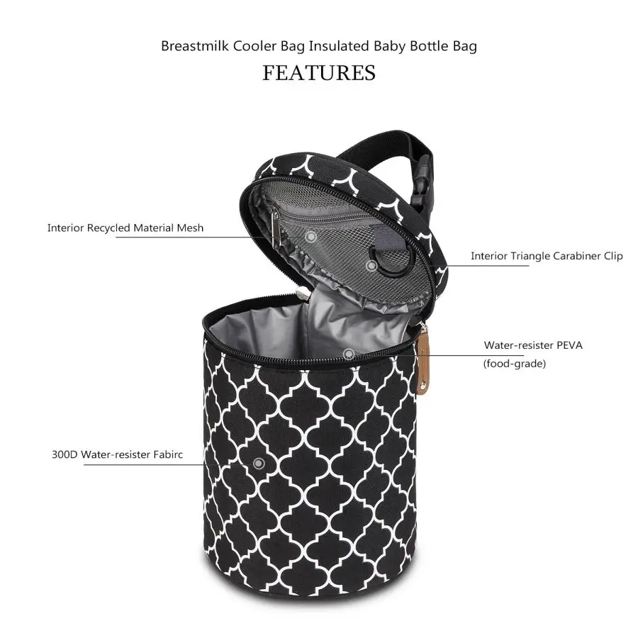 Bolsa redonda para biberones, bolsa de mano para mamás, bolsa para cochecito, bolsa para bomba de leche, bolsa de preservación a temperatura constante - imagen 4