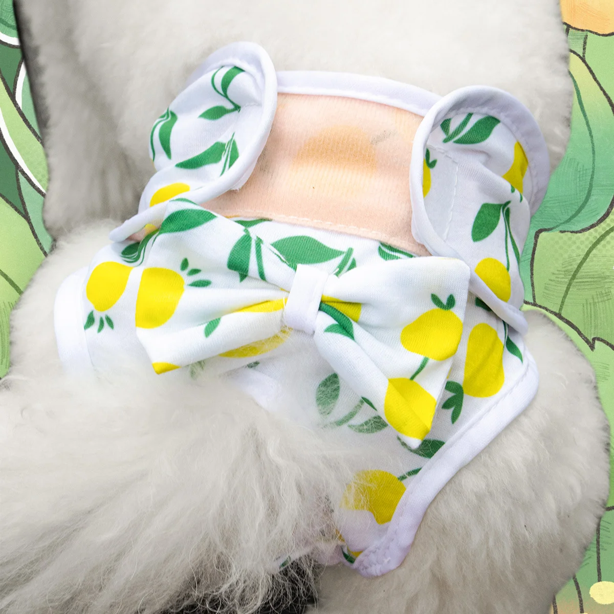 Pañales lavables para perros, pantalones fisiológicos con estampado de dibujos animados, pantalones cortos para perros, bragas con lazo, calzoncillos para cachorros, ropa para mascotas