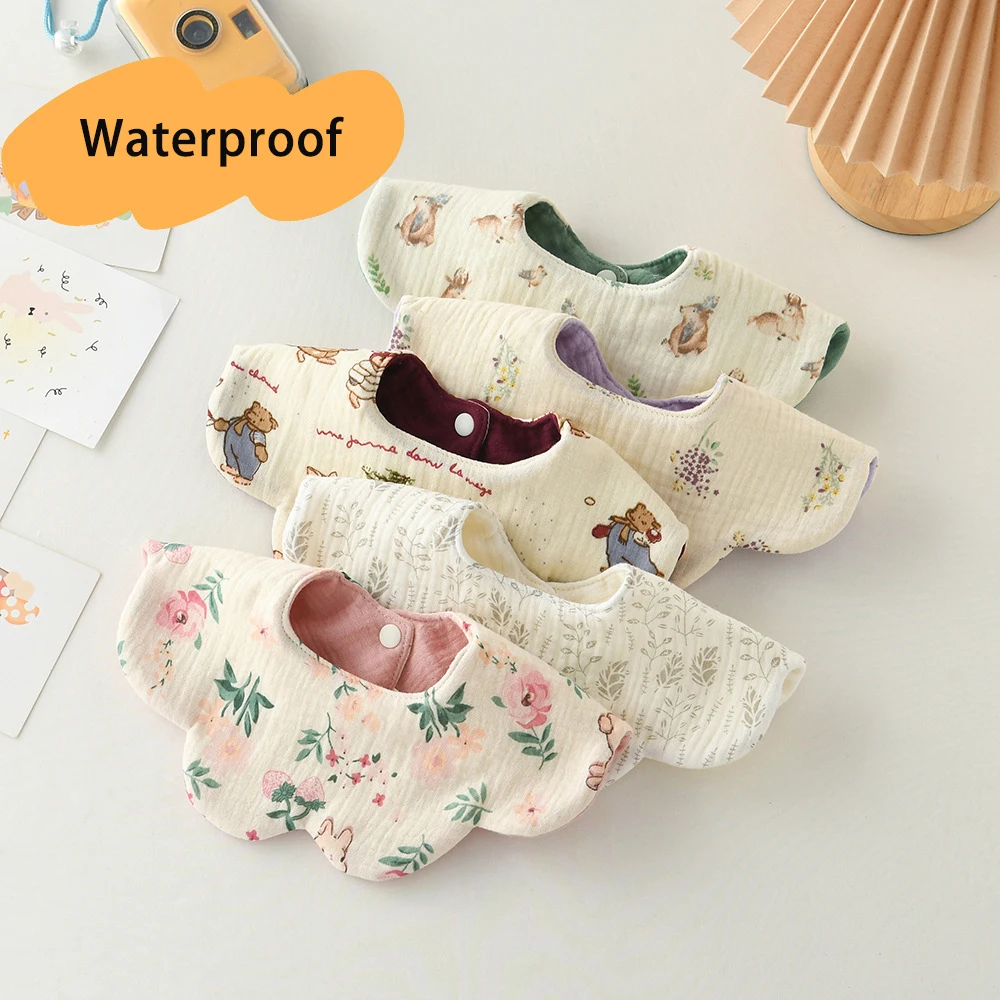 Babero suave impermeable de dos caras para alimentación de bebé, babero para babero, toalla de Saliva de pétalo para bebés, paño bonito para eructar, Baberos para niños pequeños - imagen 4