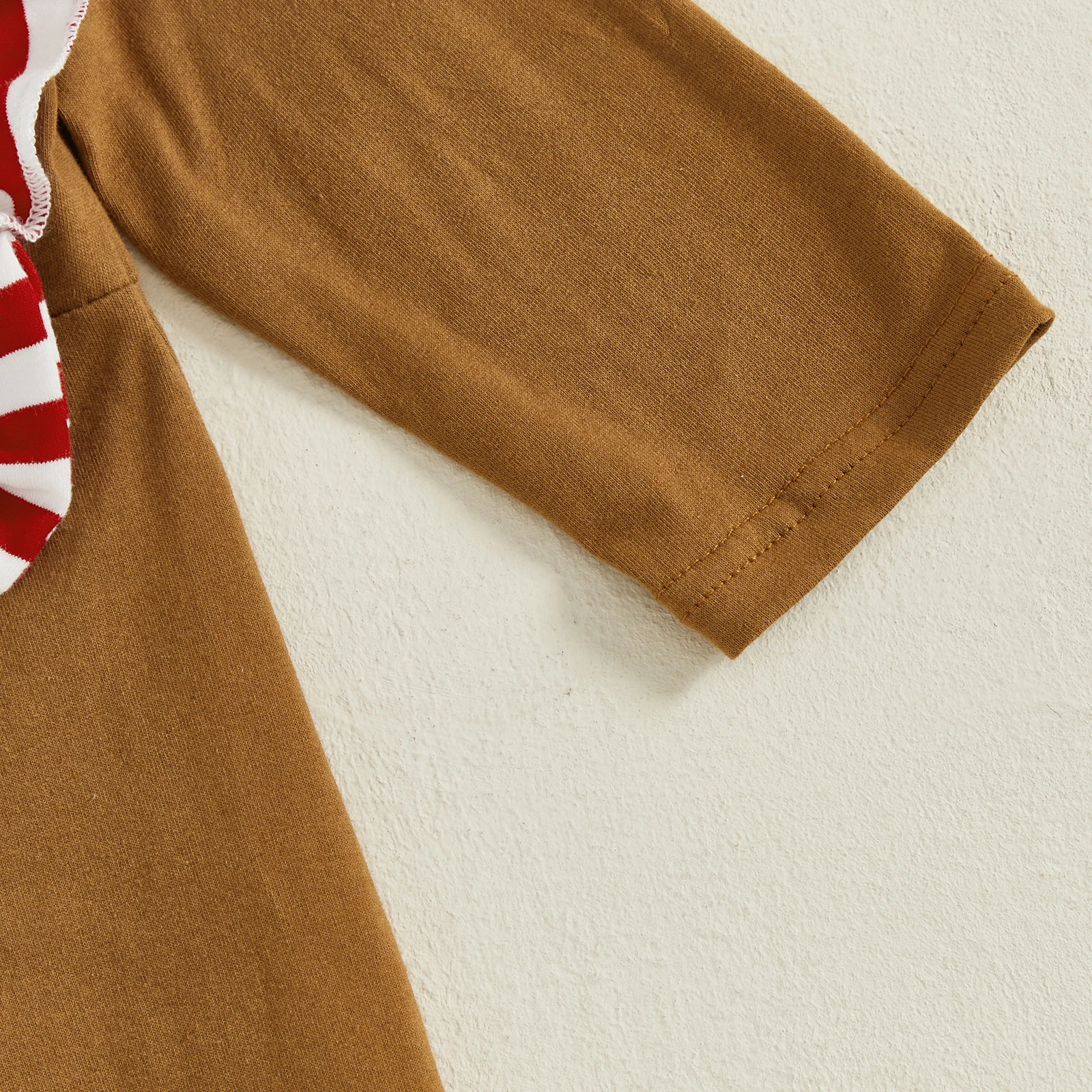 SUNSIOM Traje de pan de jengibre para niña de 0 a 18 meses, pantalones acampanados de manga larga con volantes a rayas, mameluco de Navidad infantil - imagen 5