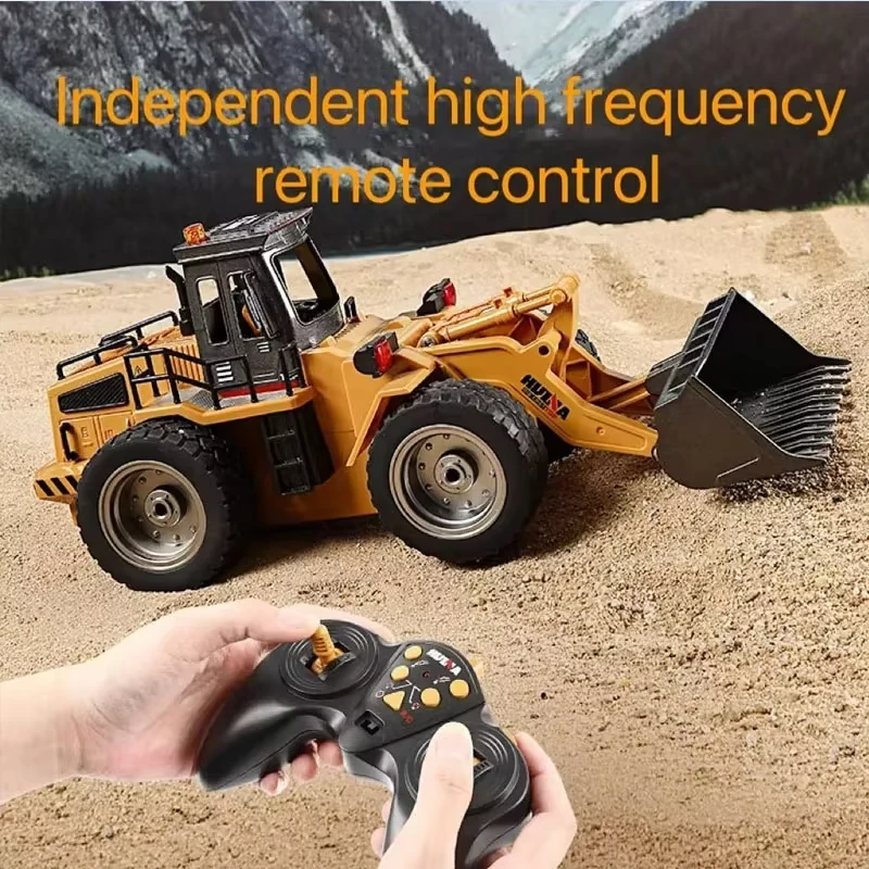 HUINA 1620 1/18 RC Bulldozer Tractor modelo aleación 2,4G RC Crawler coches controlados por Radio camiones ingeniería coche juguetes regalos de navidad - imagen 4