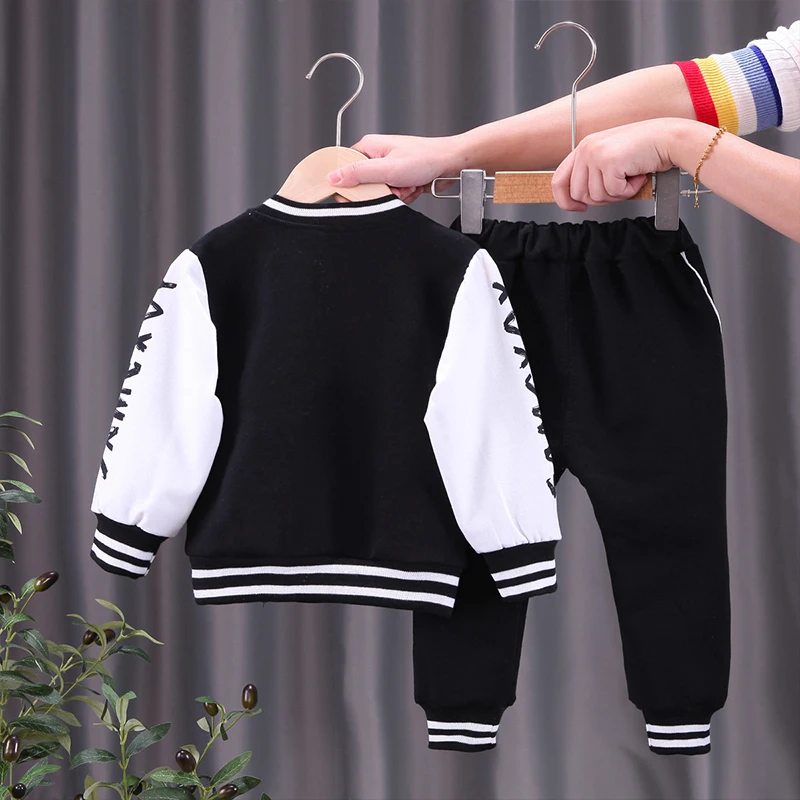 Nueva primavera otoño conjunto de ropa para bebés chaqueta de béisbol de tigre de dibujos animados + Pantalones 2 uds chándales para niños pequeños ropa para niños - imagen 3