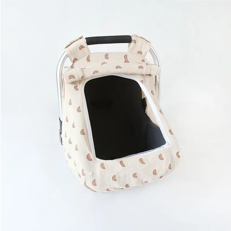 Funda parasol de gasa de algodón para cochecito - imagen 3