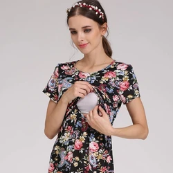 Vestido de lactancia estampado para embarazo y posparto