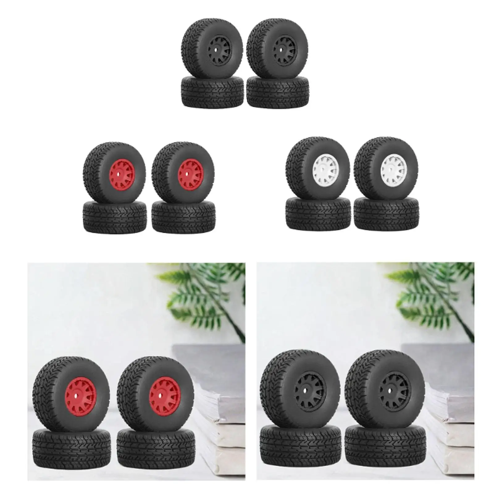 4 Pieces RC Crawler Car Tires Replacement for Ara550116 1/14 RC Crawler Car