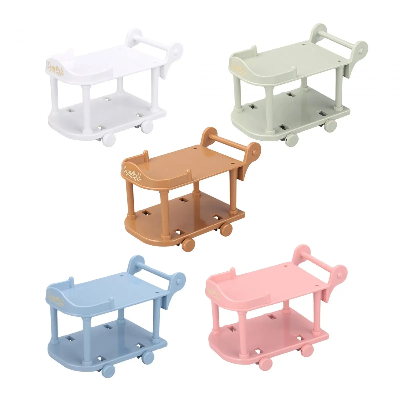 1 :12 Scale Dollhouse Kitchen Serving Cart Party Favors Kitchen Scene Tool Toys Portable Mini Bar Buffet Cart for Home Decor