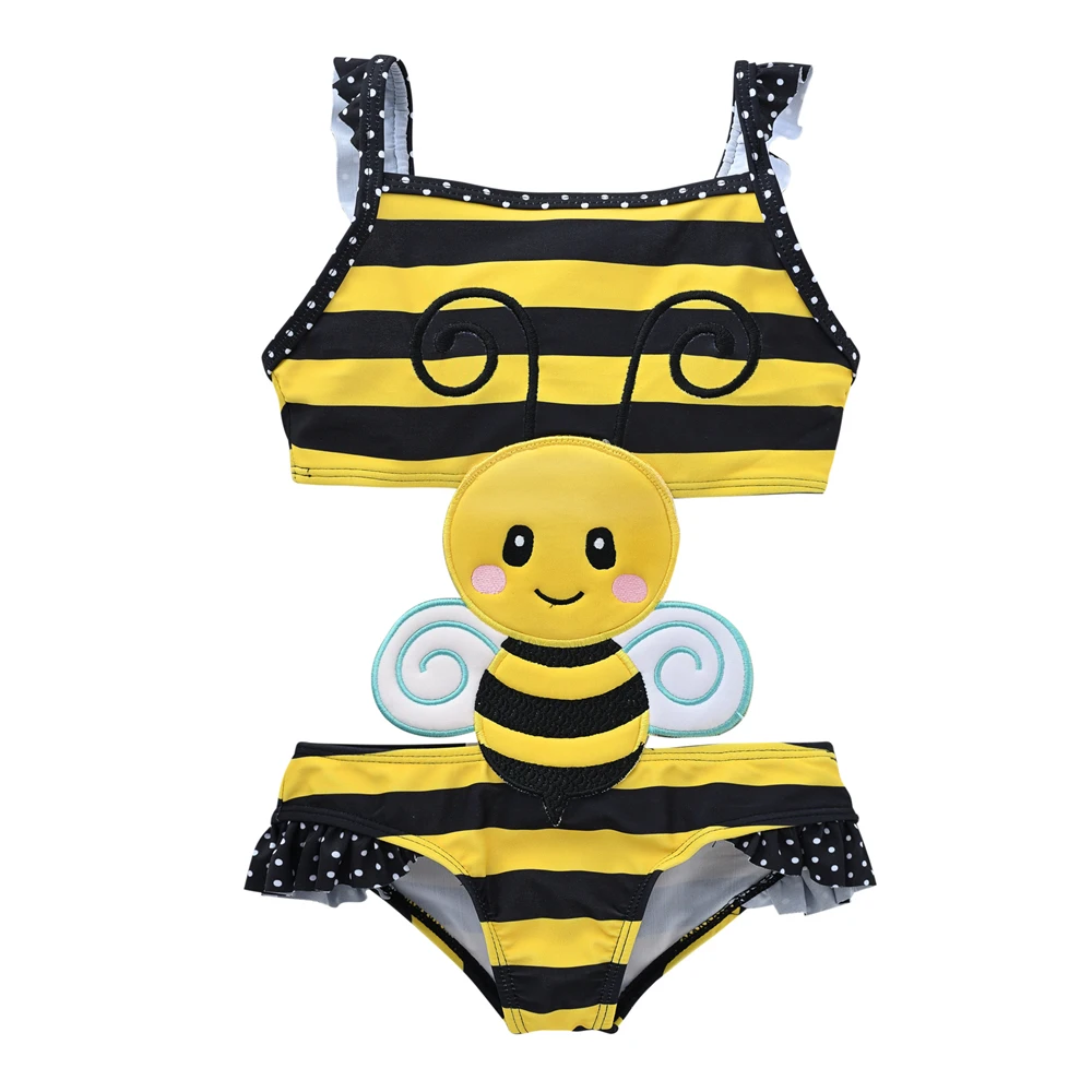 Traje de baño para niñas pequeñas, traje de baño de sandía, natación, playa, Bikini, lindo verano, natación de una pieza