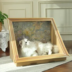 Perrera ondulada para perros y gatos – Casa estilo cabaña