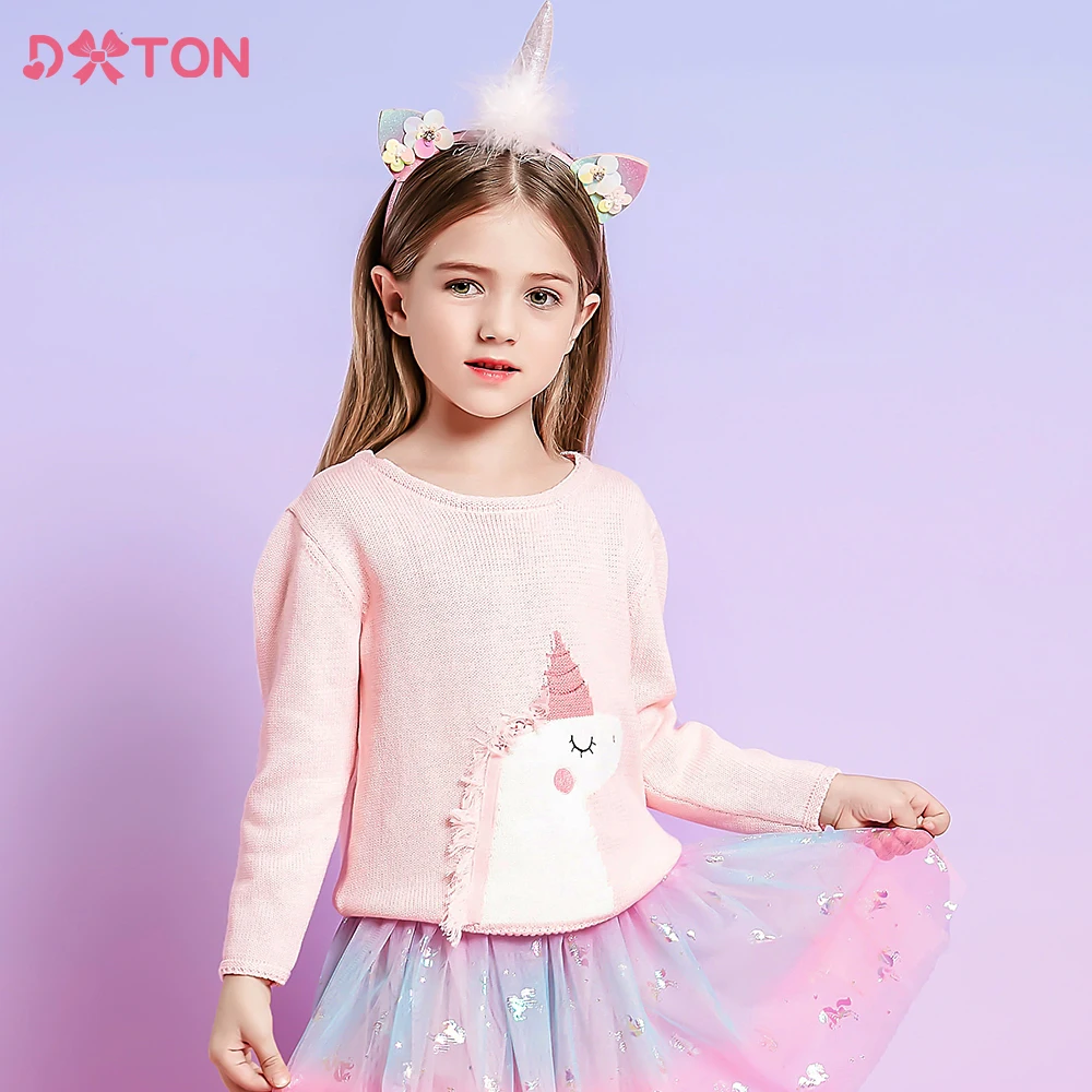 DXTON jersey infantil de punto con unicornio para niña - imagen 2
