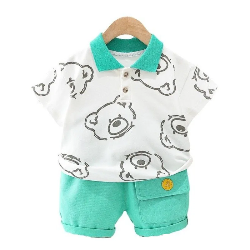 Conjunto verano bebé y niñas: camiseta con dibujo y pantalón corto - imagen 4