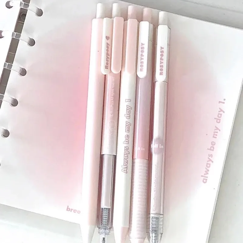 Bolígrafo de Gel de serie de colores degradados, bolígrafo de Gel de papelería de Color degradado a la moda, 0,5mm, negro, suministros de escritura para bolígrafo para álbum de recortes, 5 uds. - imagen 4