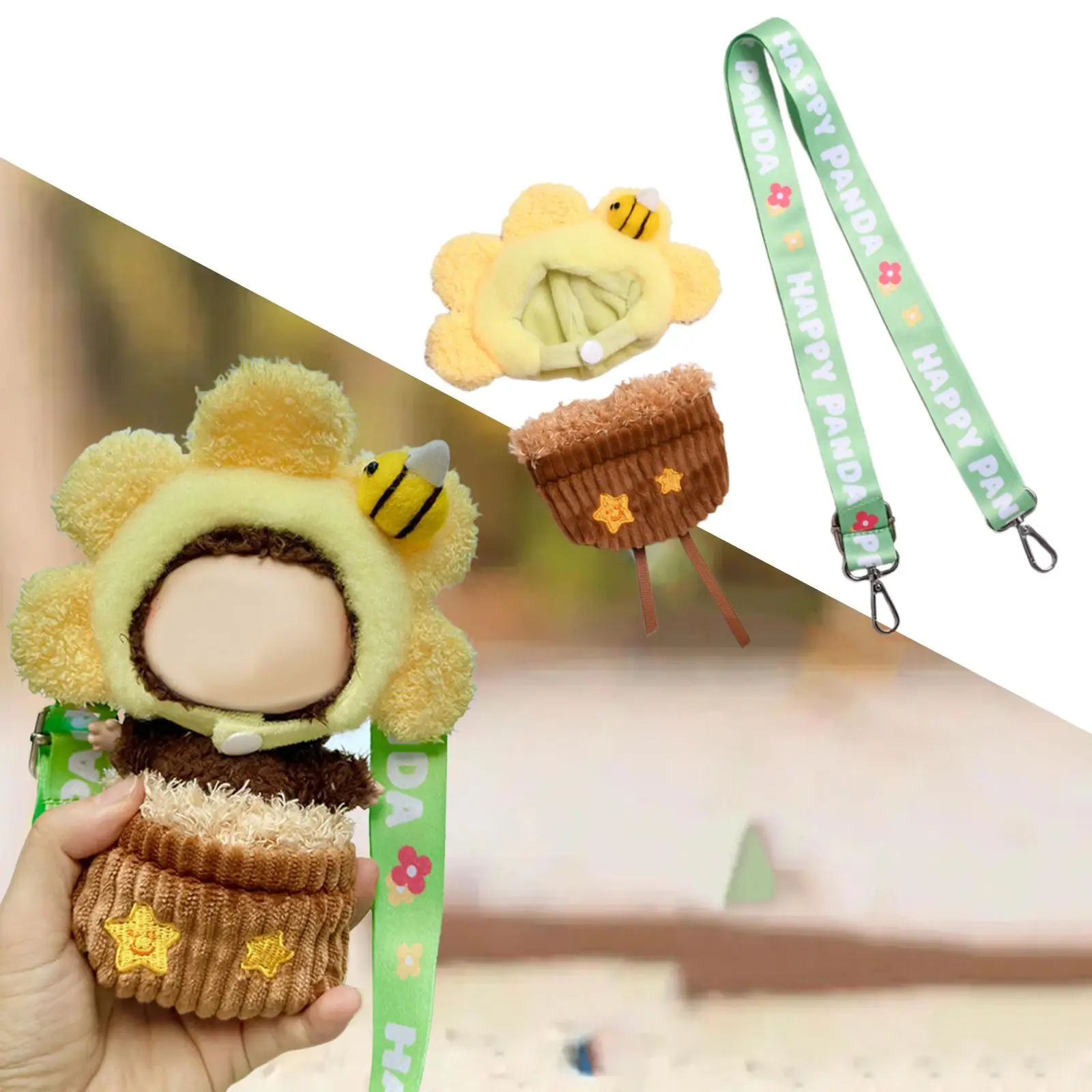Doll Clothes Bag for 15cm Plush Doll Doll Clothing DIY Comfortable Costumes Fashion Photo Props Dress up Cartoon Doll Suit