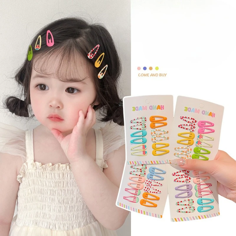 6/12 Uds. Clips laterales para el cabello con forma de gota de agua para niños, pasadores de aleación dulces para niñas, horquillas, accesorios para el cabello para niños