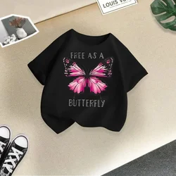 Camiseta de manga corta para niña con estampado de gatitos