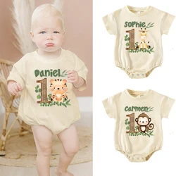 Pelele personalizado para bebé – Tema mono jungla