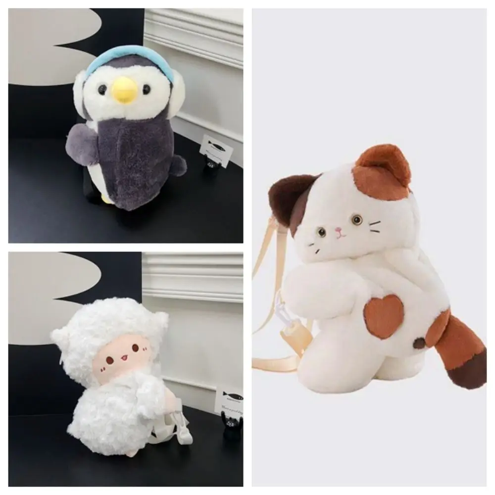 Bolso peluche pingüino infantil - Mochila bandolera de doble uso - imagen 5