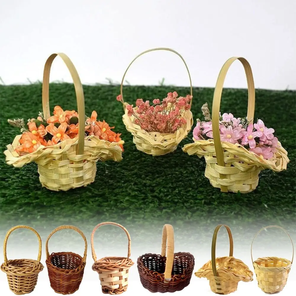 Cestas trenzadas de mimbre con asa para fiestas infantiles – Mini - imagen 5