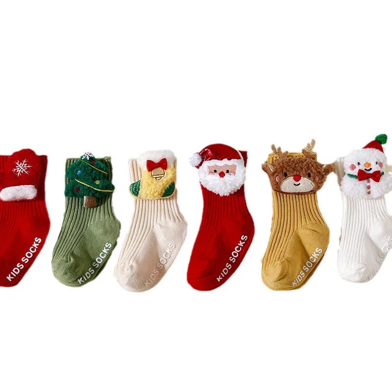 INS Calcetines antideslizantes para bebé navideños dibujos animados - imagen 2