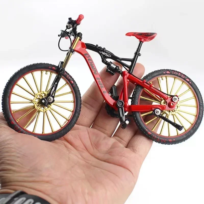 Modelo de bicicleta de aleación creativo 1/10, simulación fundida, muestra el juguete de bicicleta en miniatura, descenso al modelo de bicicleta de montaña, juguetes de regalo - imagen 3